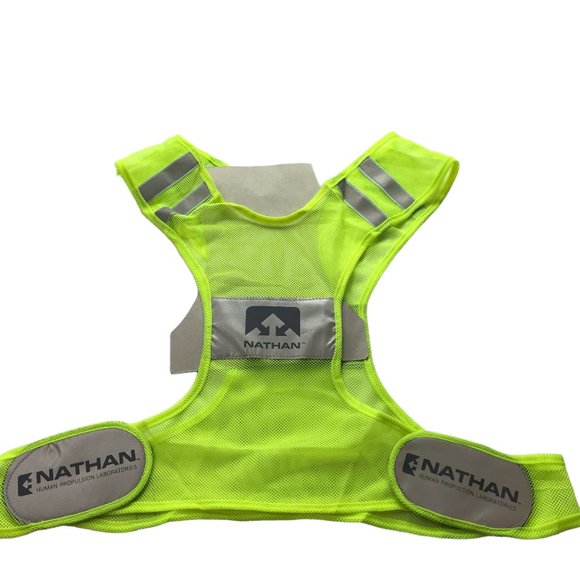 NWT NATHAN Streak Reflective Vest Running Hi Vis Visibility Yellow - Picture 7 of 16